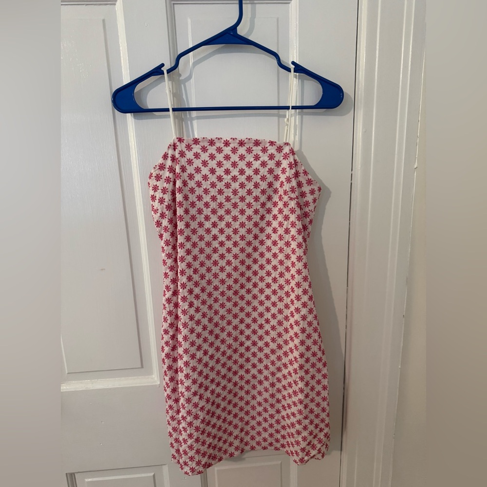 Trixxi Pink and White Floral Spaghetti Strap Sundress